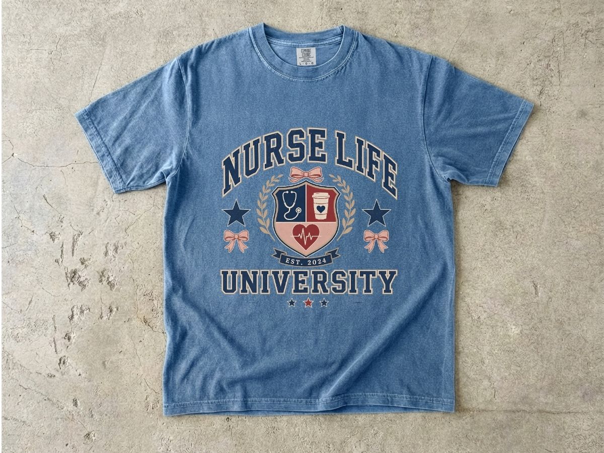 Nurse Life University Shirt | Collegiate Nurse Gift Tee