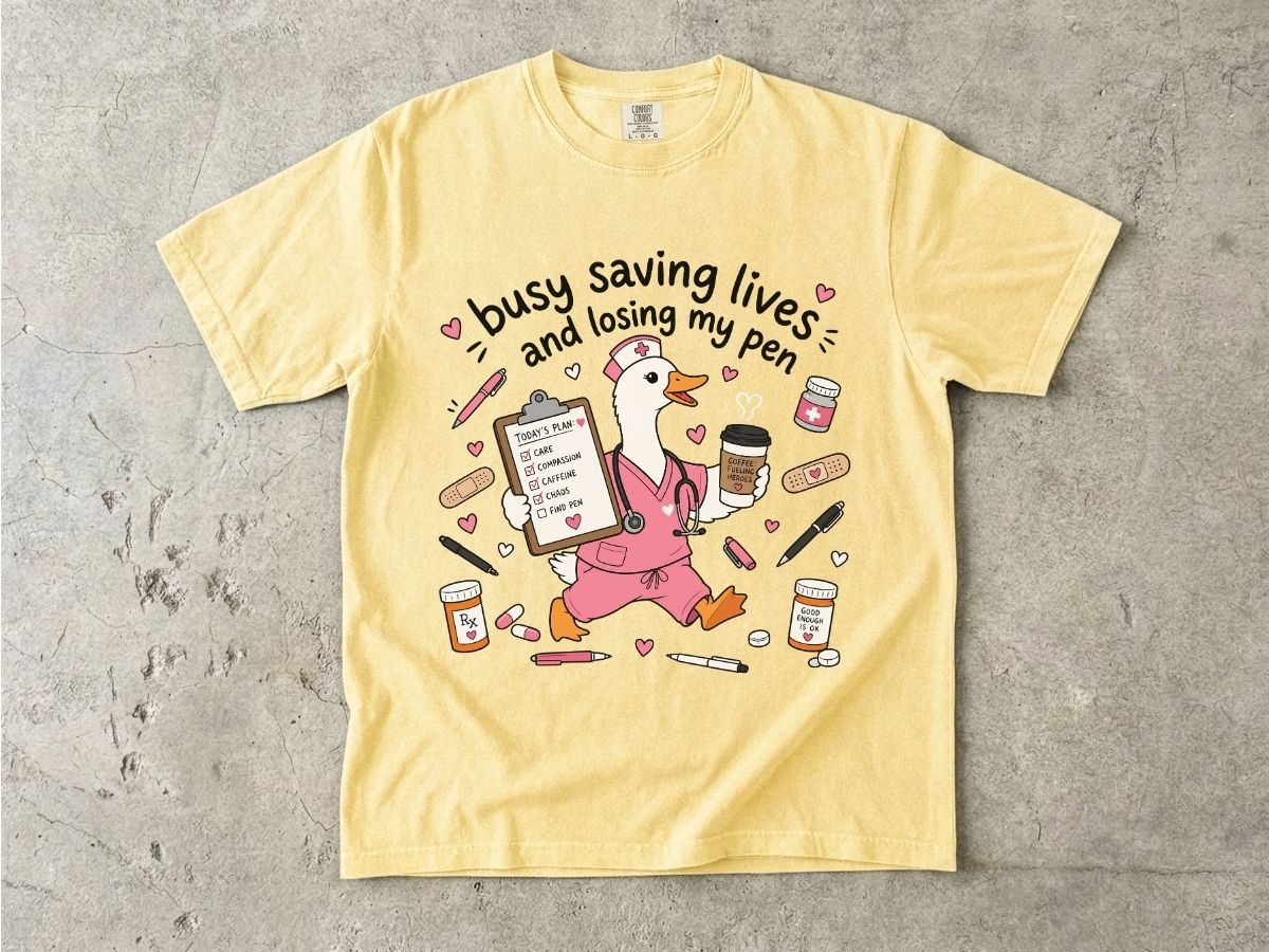 Busy Saving Lives Losing My Pen Shirt | Funny Nurse Gift Tee