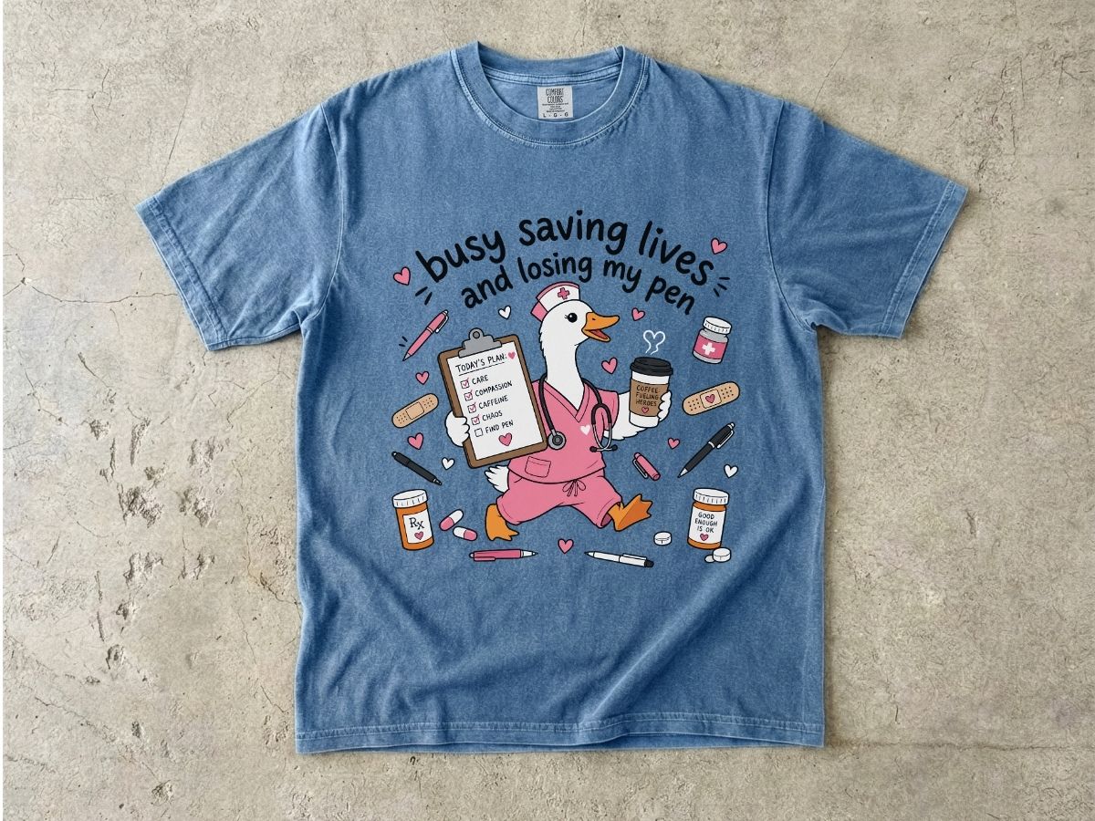 Busy Saving Lives Losing My Pen Shirt | Funny Nurse Gift Tee