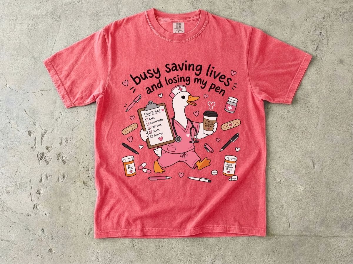 Busy Saving Lives Losing My Pen Shirt | Funny Nurse Gift Tee
