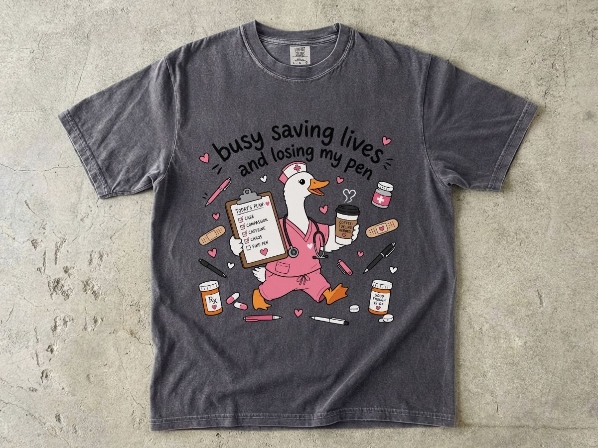 Busy Saving Lives Losing My Pen Shirt | Funny Nurse Gift Tee