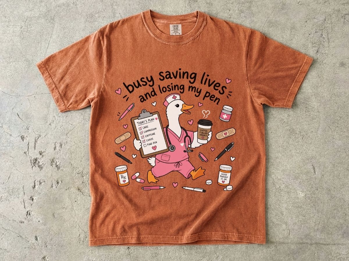 Busy Saving Lives Losing My Pen Shirt | Funny Nurse Gift Tee