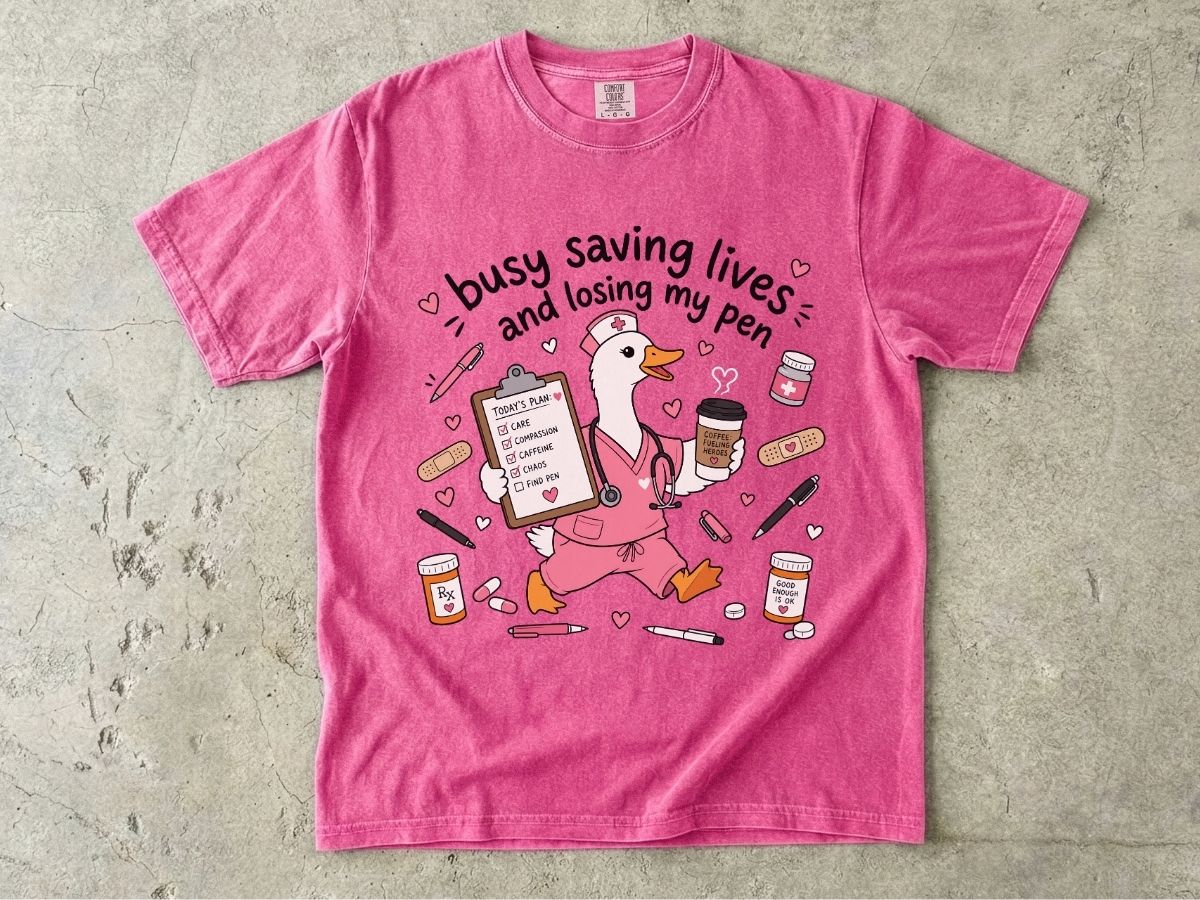 Busy Saving Lives Losing My Pen Shirt | Funny Nurse Gift Tee