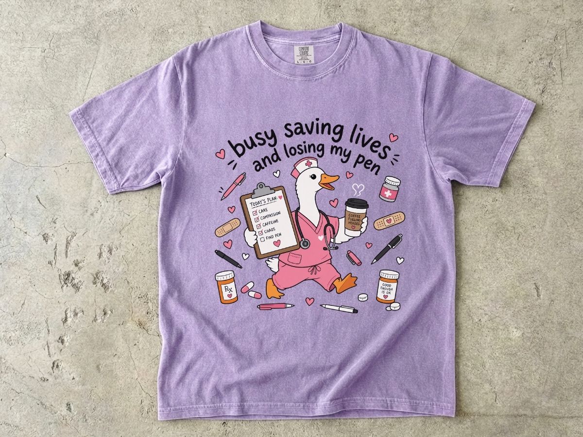 Busy Saving Lives Losing My Pen Shirt | Funny Nurse Gift Tee