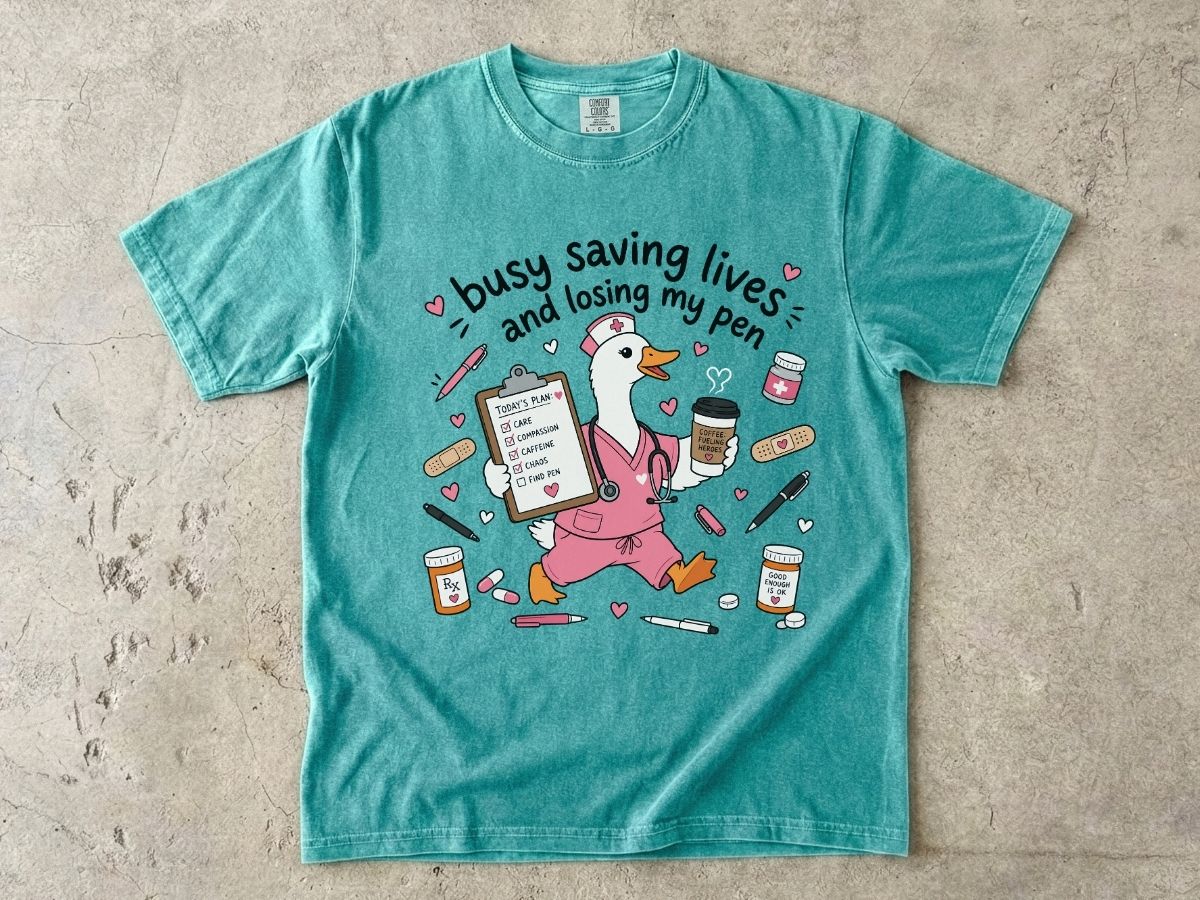 Busy Saving Lives Losing My Pen Shirt | Funny Nurse Gift Tee