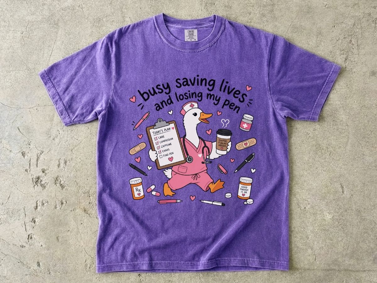 Busy Saving Lives Losing My Pen Shirt | Funny Nurse Gift Tee