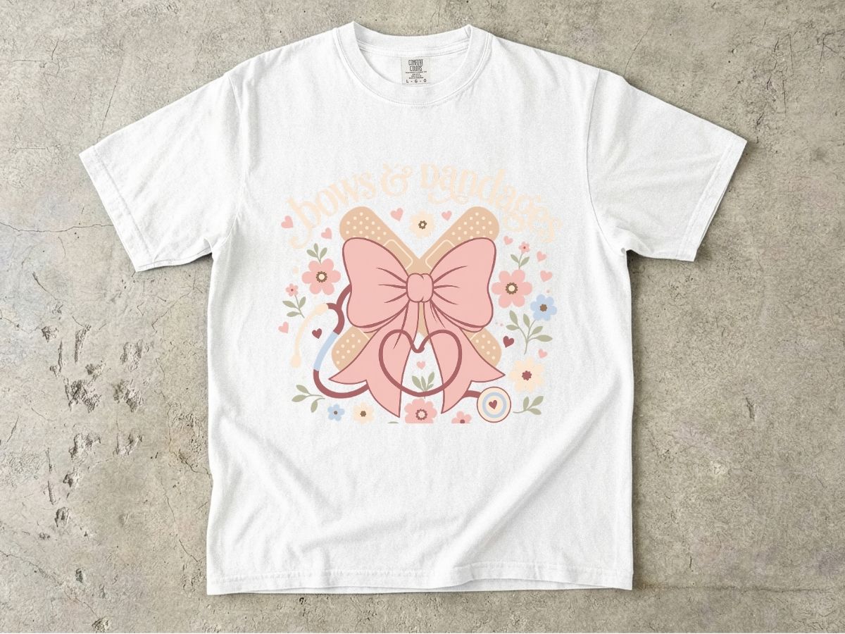 Bows & Bandages Shirt | Cute Coquette Nurse Gift Tee
