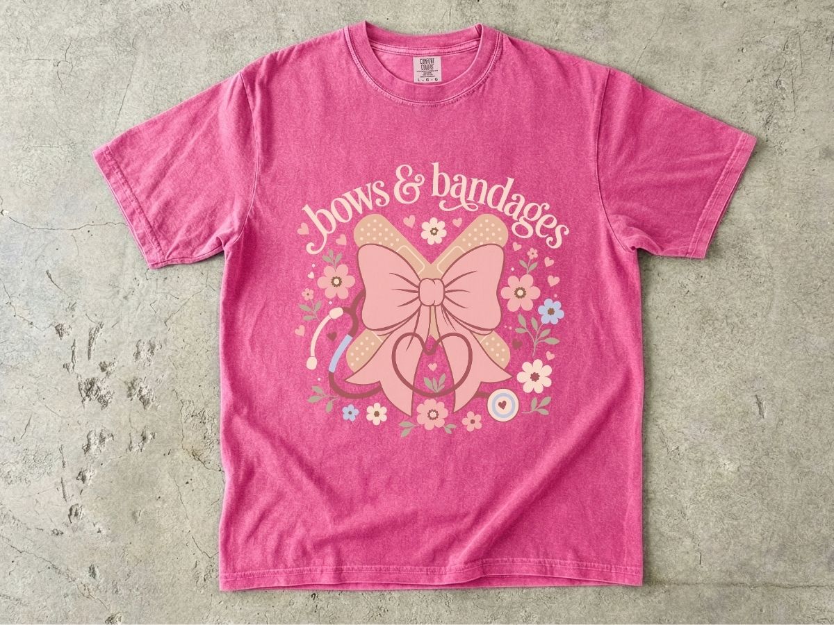 Bows & Bandages Shirt | Cute Coquette Nurse Gift Tee