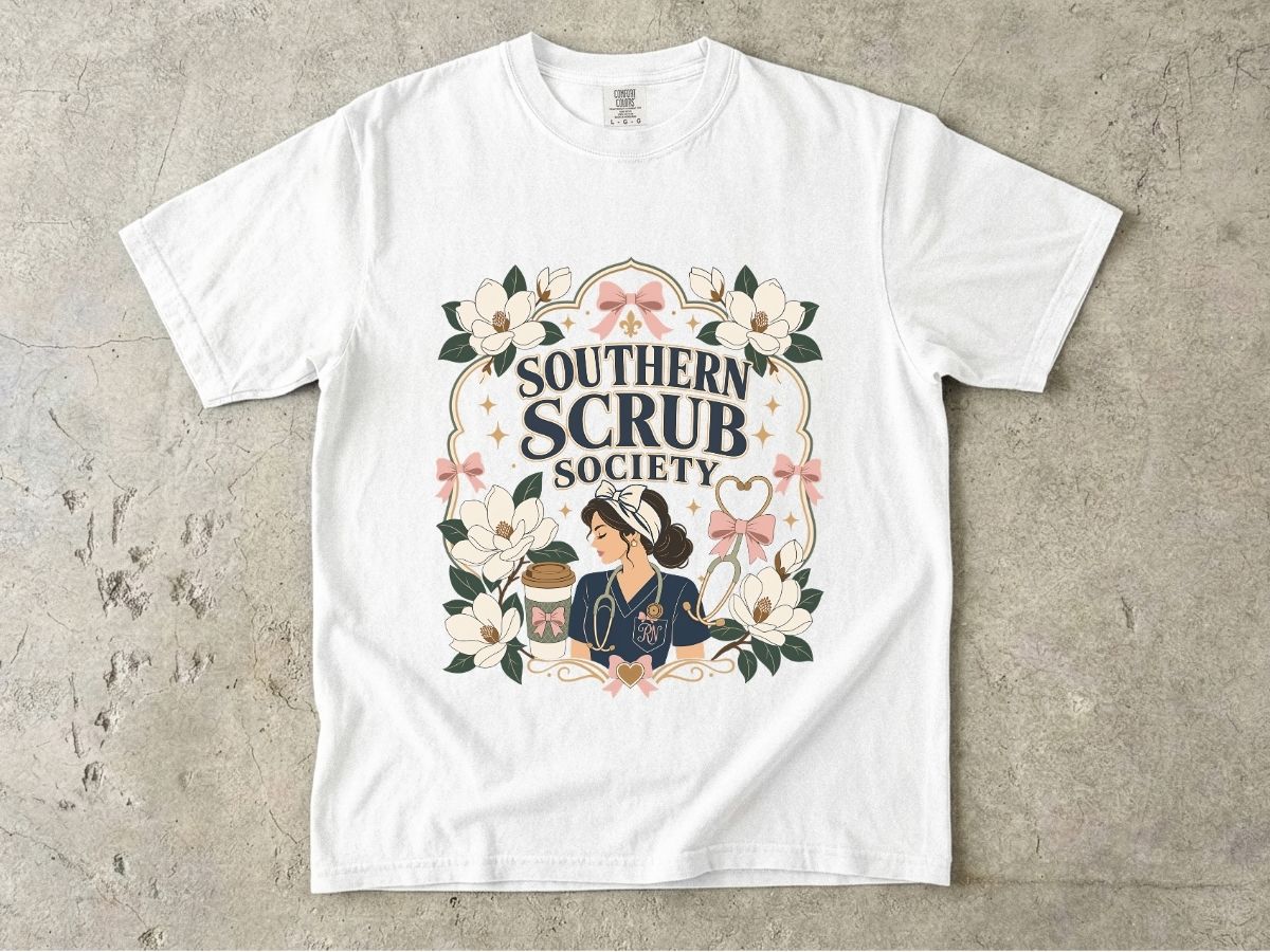 Southern Scrub Society Shirt | Southern Nurse Gift Tee