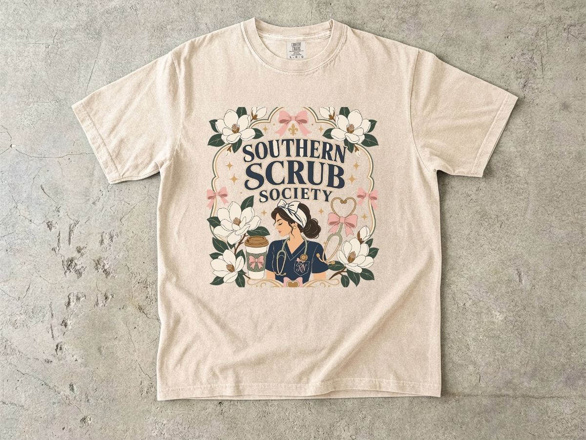 Southern Scrub Society Shirt | Southern Nurse Gift Tee