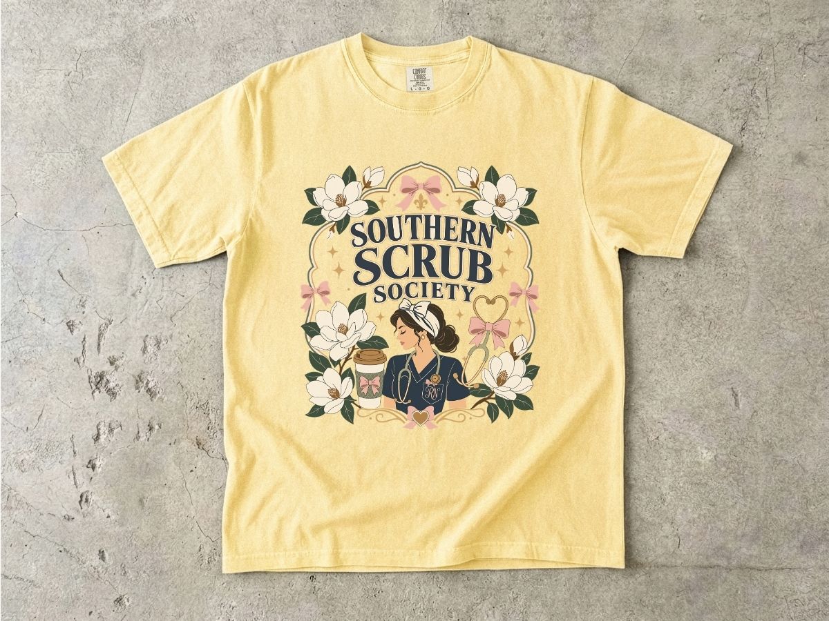 Southern Scrub Society Shirt | Southern Nurse Gift Tee