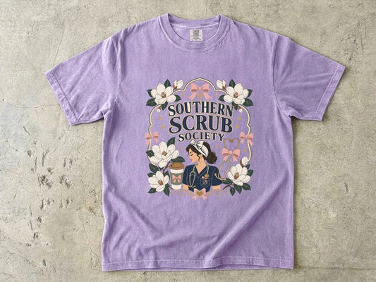 Southern Scrub Society Shirt | Southern Nurse Gift Tee