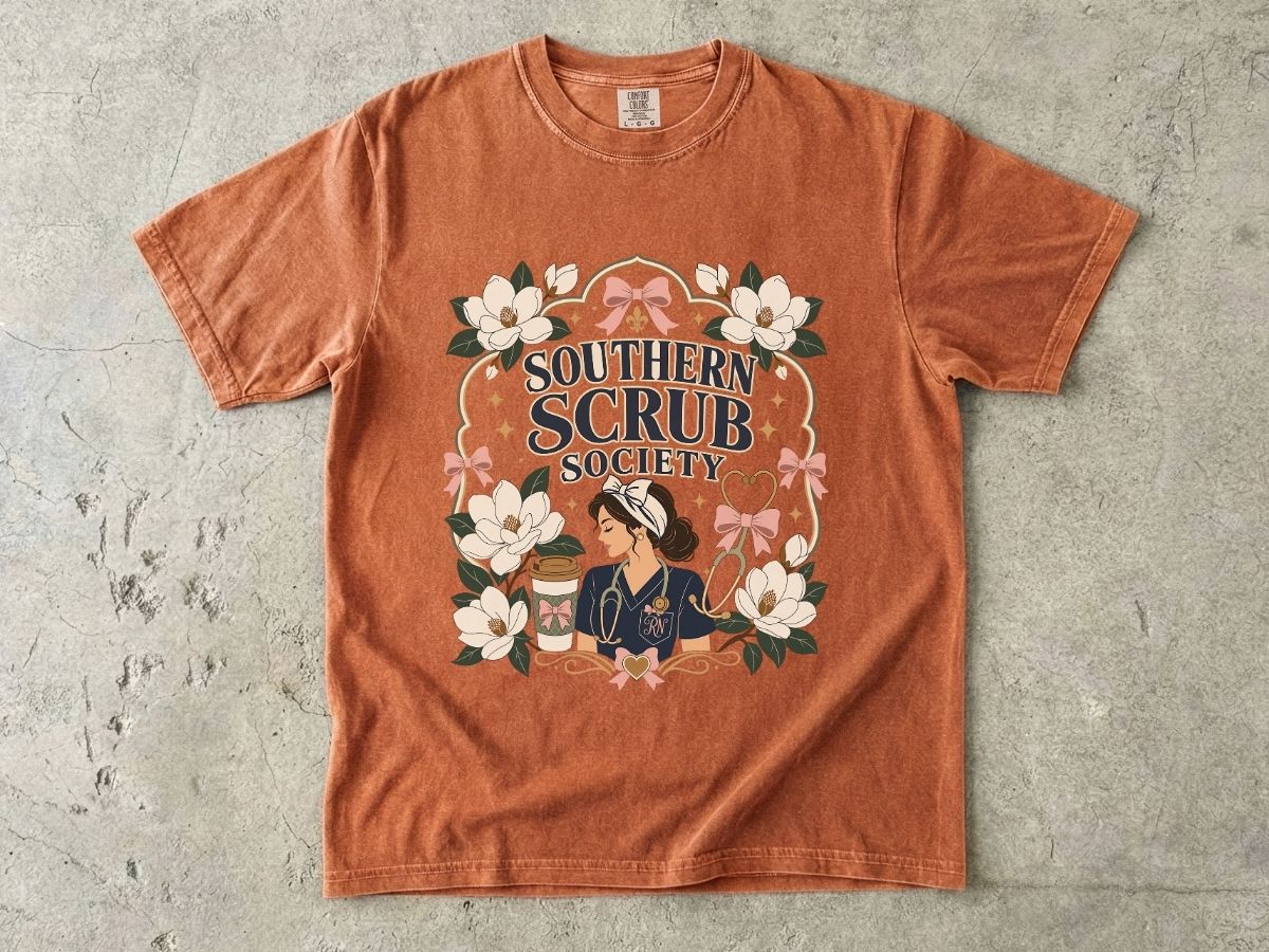 Southern Scrub Society Shirt | Southern Nurse Gift Tee