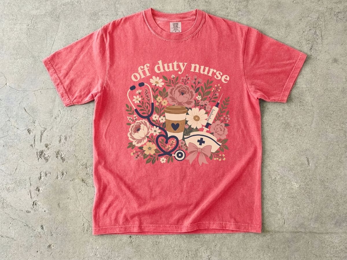 Off Duty Nurse Shirt | Floral Nurse Gift Tee