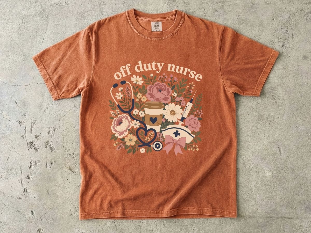 Off Duty Nurse Shirt | Floral Nurse Gift Tee