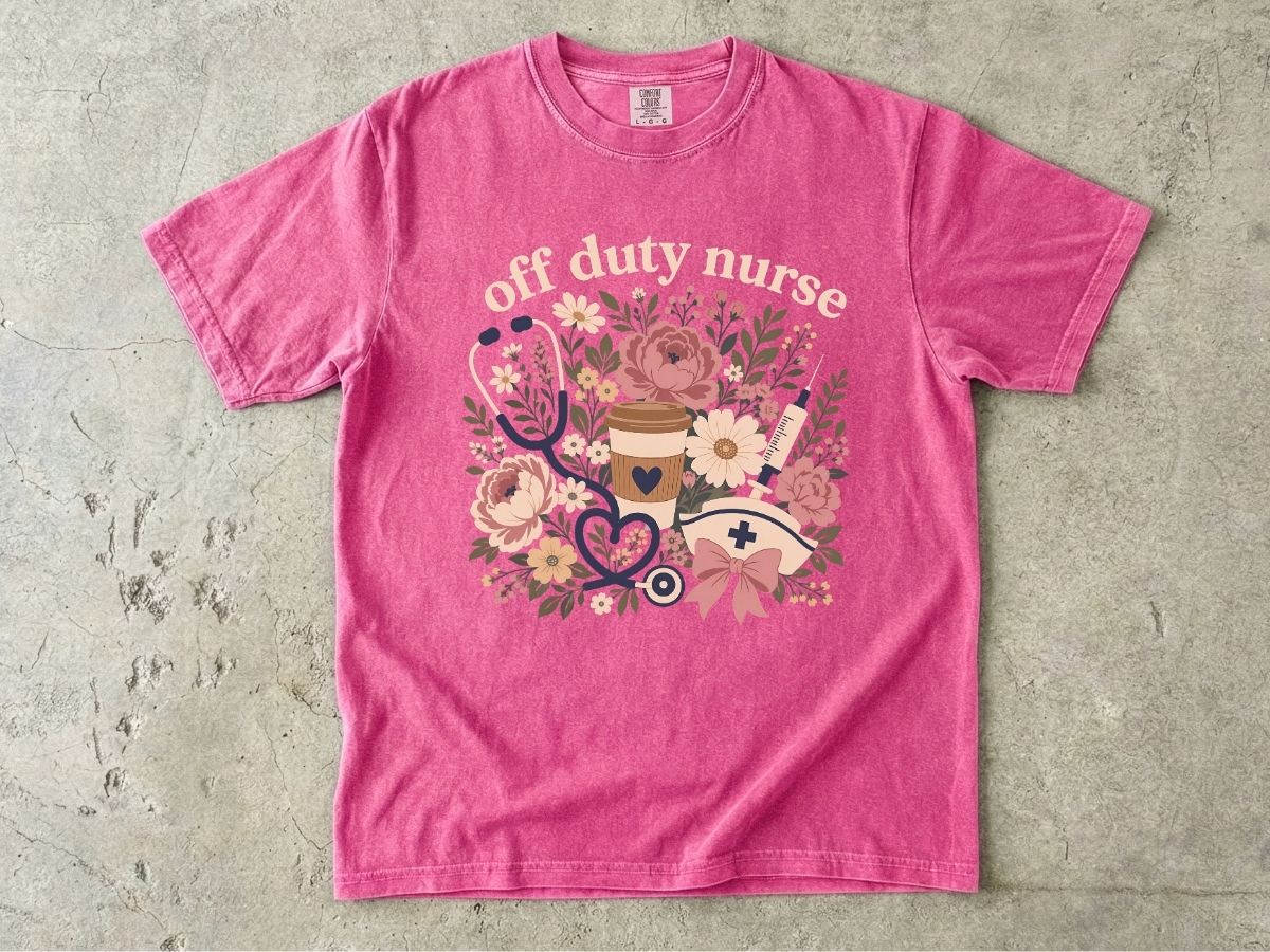 Off Duty Nurse Shirt | Floral Nurse Gift Tee
