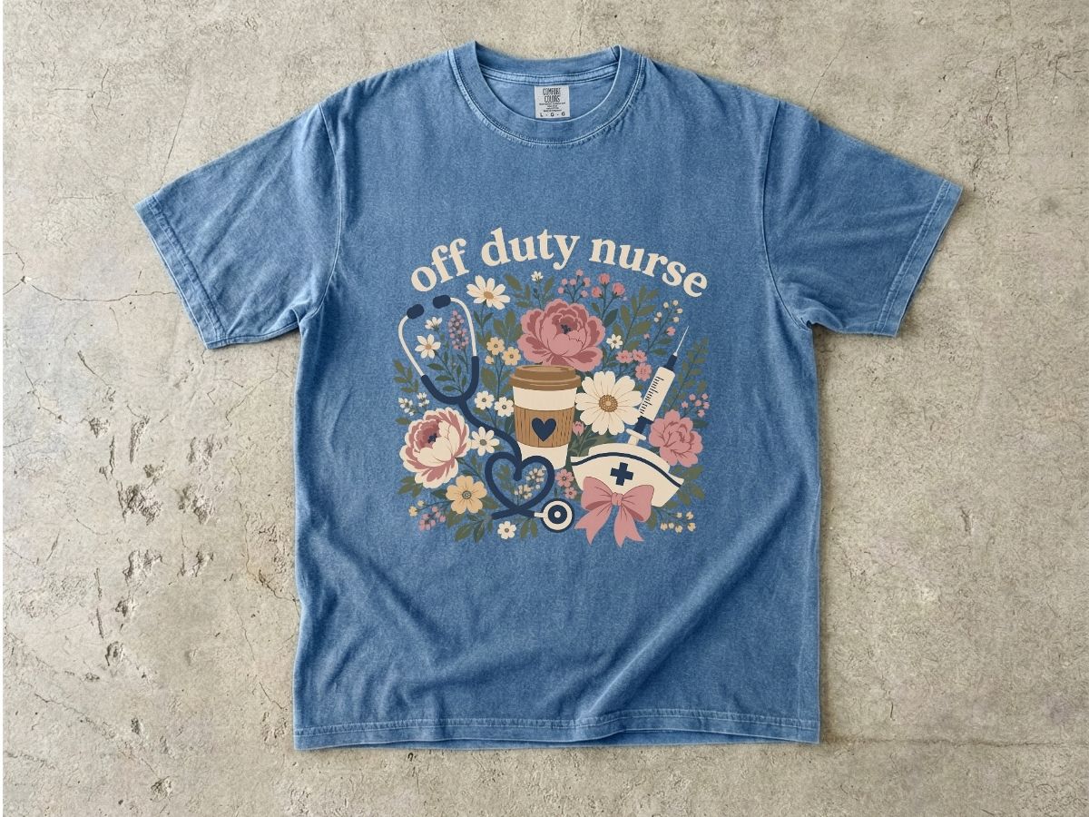 Off Duty Nurse Shirt | Floral Nurse Gift Tee