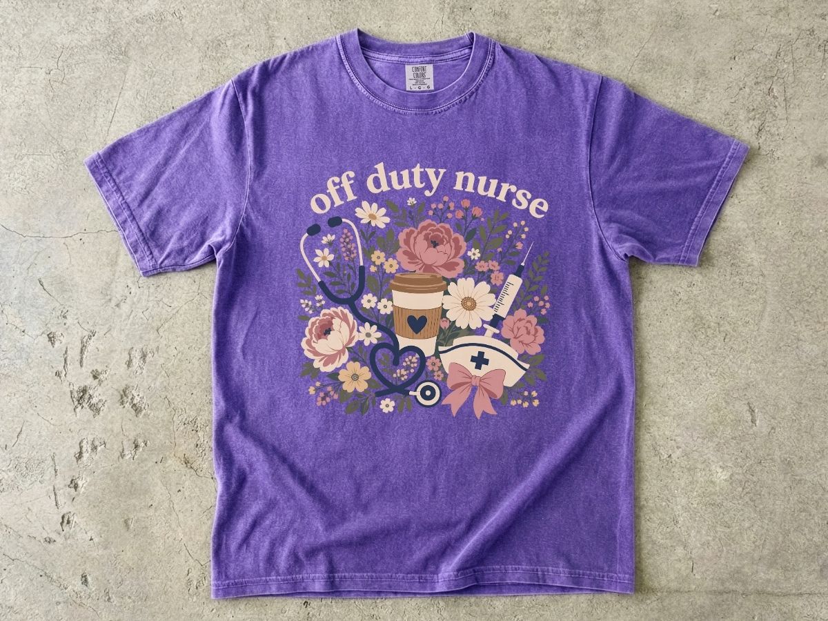 Off Duty Nurse Shirt | Floral Nurse Gift Tee