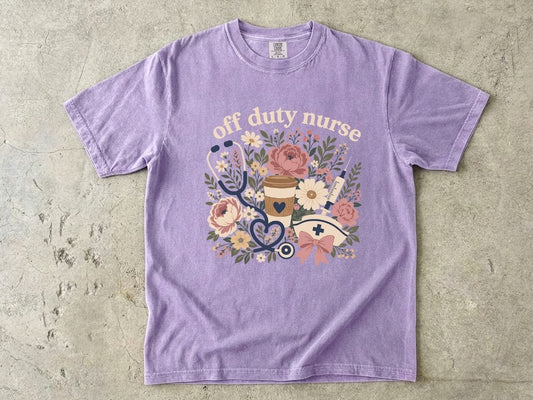 Off Duty Nurse Shirt | Floral Nurse Gift Tee
