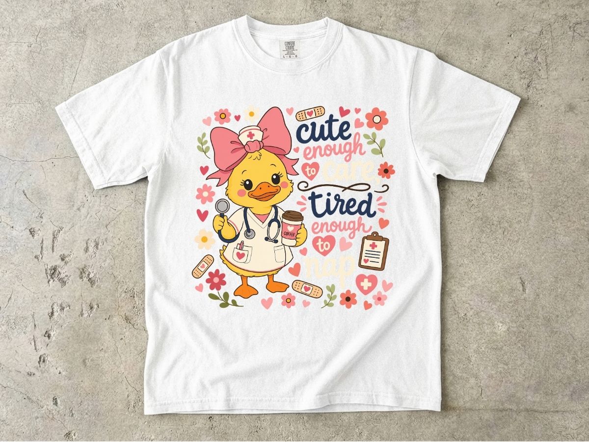 Cute Enough to Care Nurse Shirt | Funny Tired RN Tee