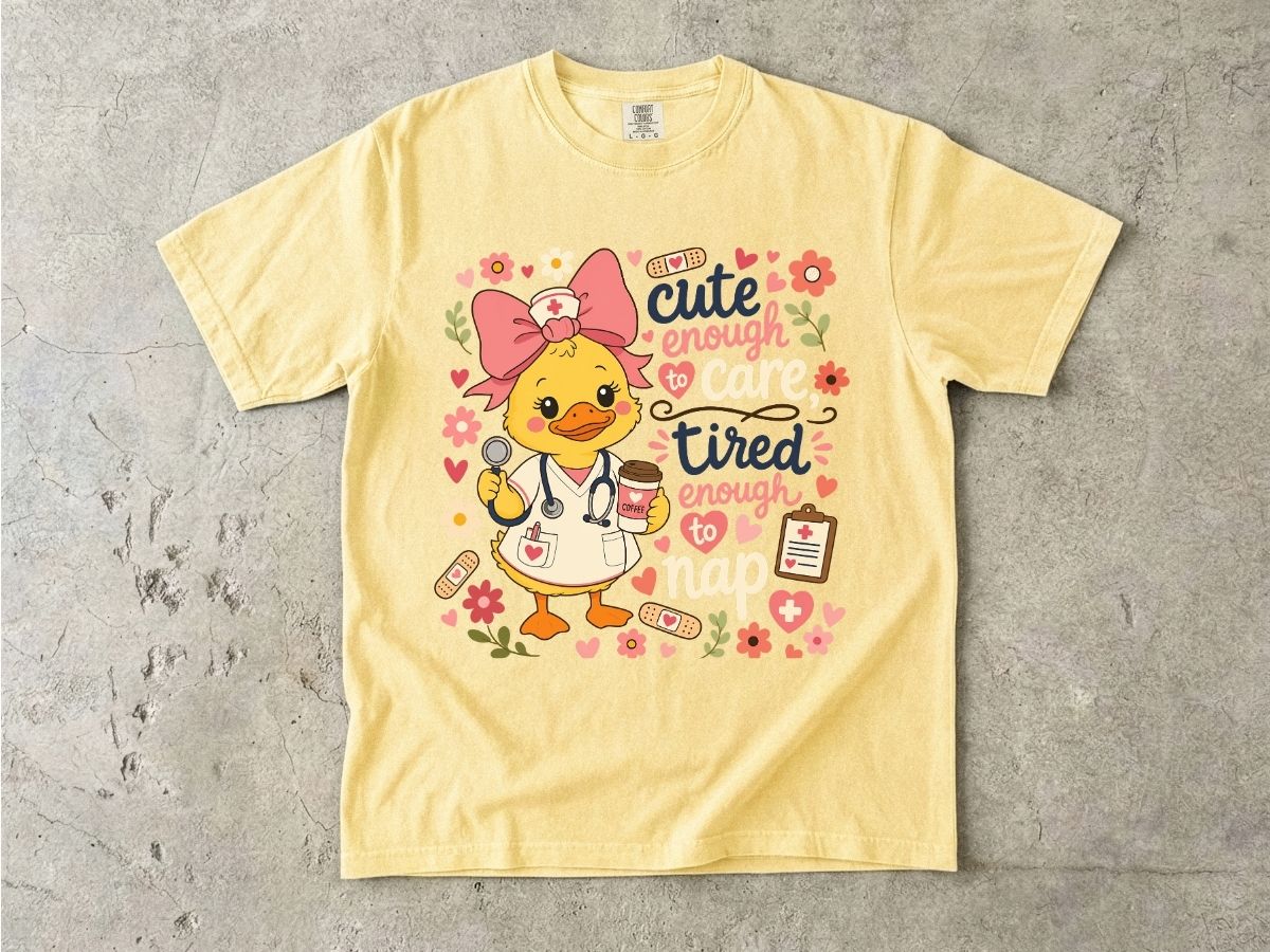 Cute Enough to Care Nurse Shirt | Funny Tired RN Tee
