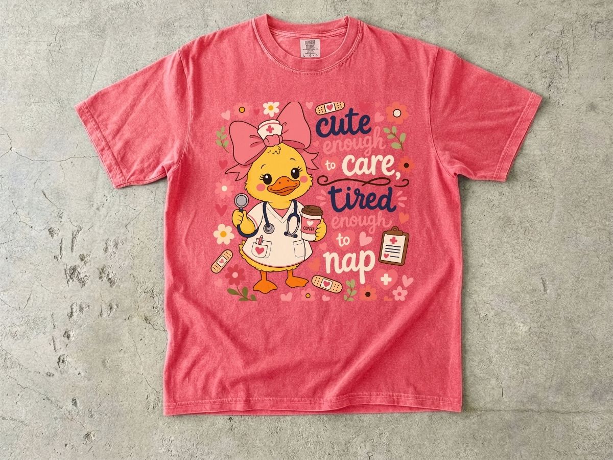 Cute Enough to Care Nurse Shirt | Funny Tired RN Tee