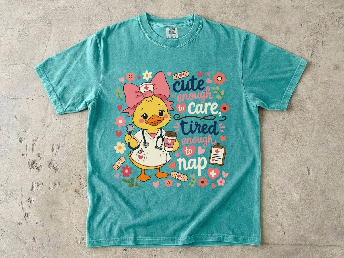 Cute Enough to Care Nurse Shirt | Funny Tired RN Tee