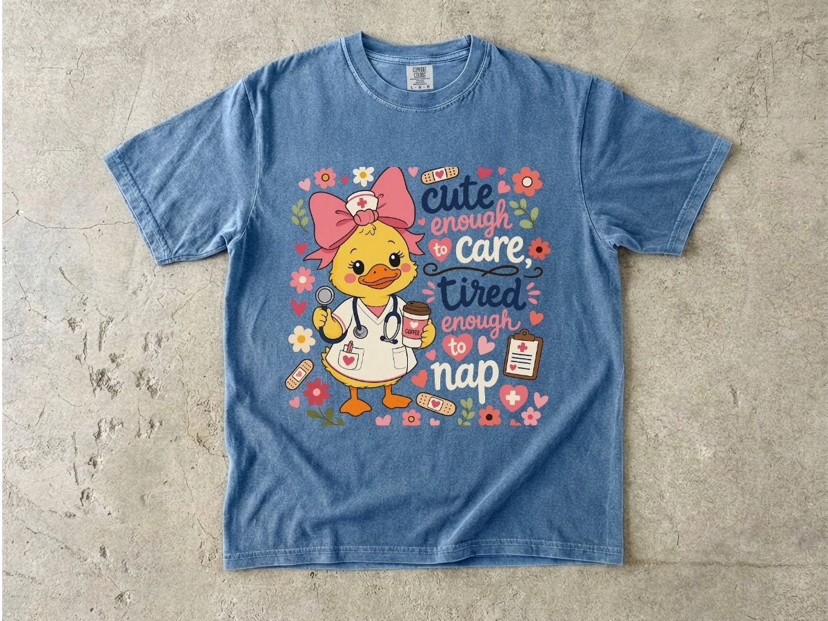 Cute Enough to Care Nurse Shirt | Funny Tired RN Tee