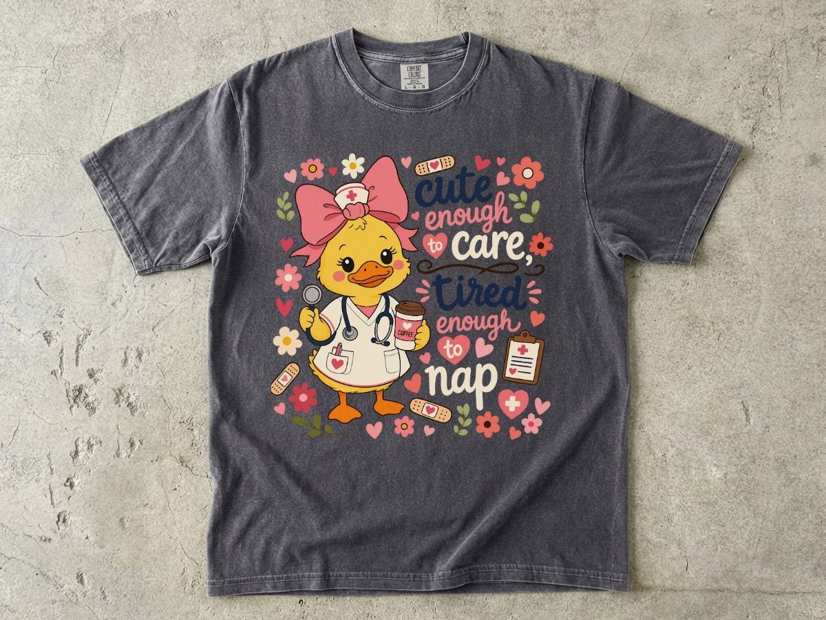 Cute Enough to Care Nurse Shirt | Funny Tired RN Tee