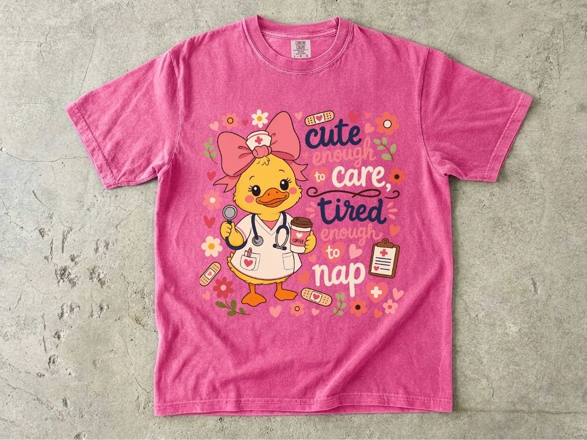 Cute Enough to Care Nurse Shirt | Funny Tired RN Tee