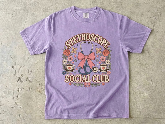 Stethoscope Social Club Shirt | Cute Nurse Gift Tee