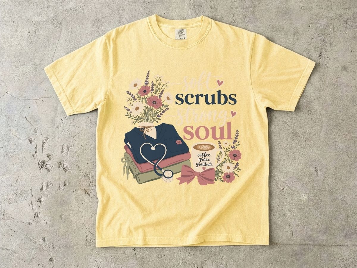 Soft Scrubs Strong Soul Shirt | Floral Nurse Gift Tee