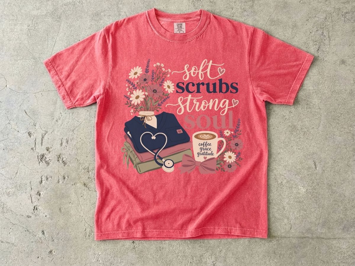 Soft Scrubs Strong Soul Shirt | Floral Nurse Gift Tee