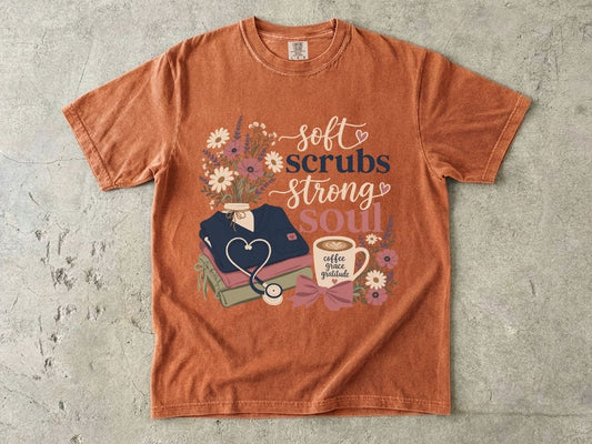 Soft Scrubs Strong Soul Shirt | Floral Nurse Gift Tee