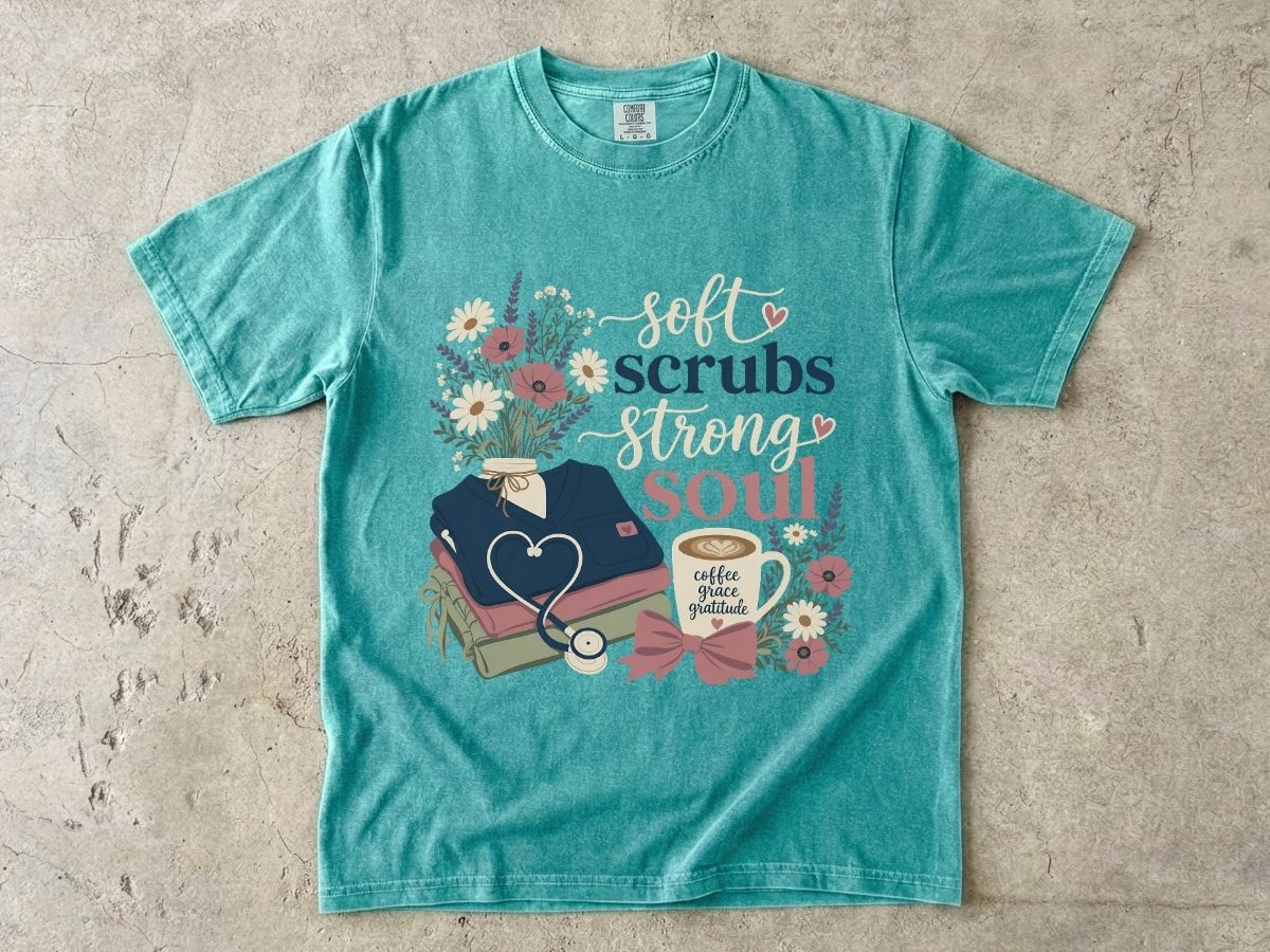 Soft Scrubs Strong Soul Shirt | Floral Nurse Gift Tee