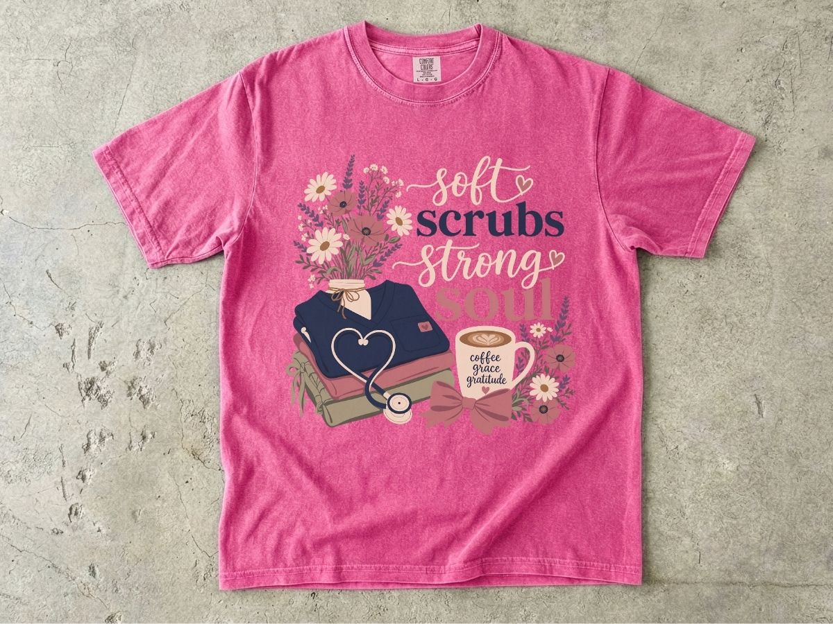 Soft Scrubs Strong Soul Shirt | Floral Nurse Gift Tee