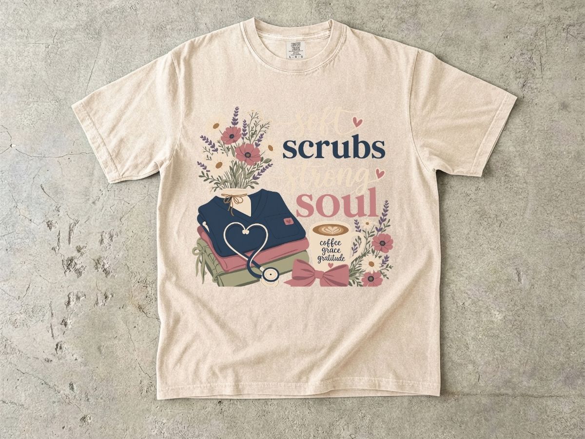 Soft Scrubs Strong Soul Shirt | Floral Nurse Gift Tee