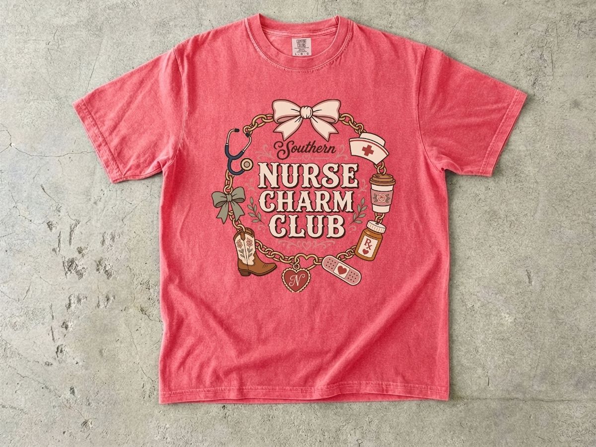 Nurse Charm Club Shirt | Cute RN & Stethoscope Nurse Tee