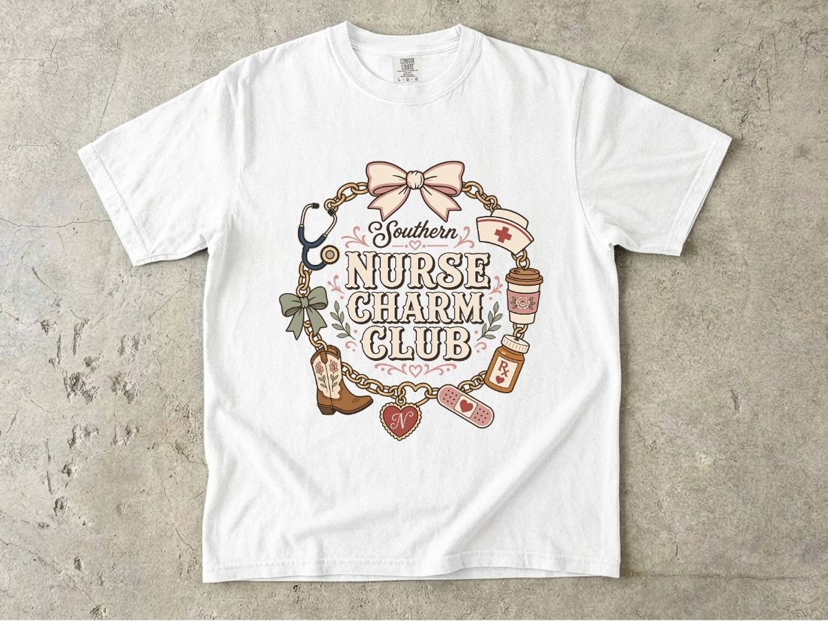 Nurse Charm Club Shirt | Cute RN & Stethoscope Nurse Tee
