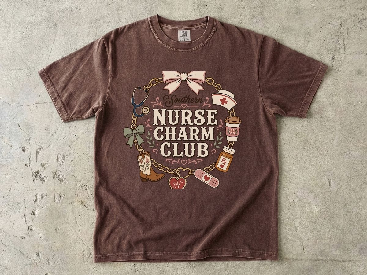 Nurse Charm Club Shirt | Cute RN & Stethoscope Nurse Tee