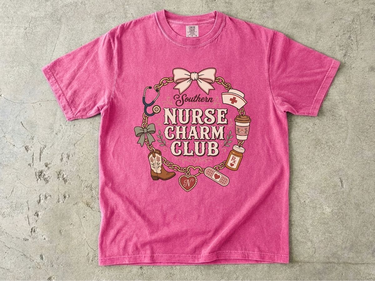 Nurse Charm Club Shirt | Cute RN & Stethoscope Nurse Tee