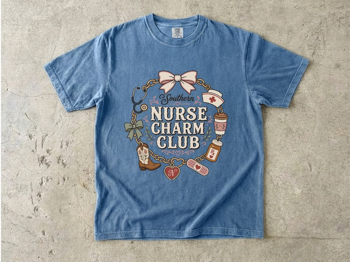 Nurse Charm Club Shirt | Cute RN & Stethoscope Nurse Tee