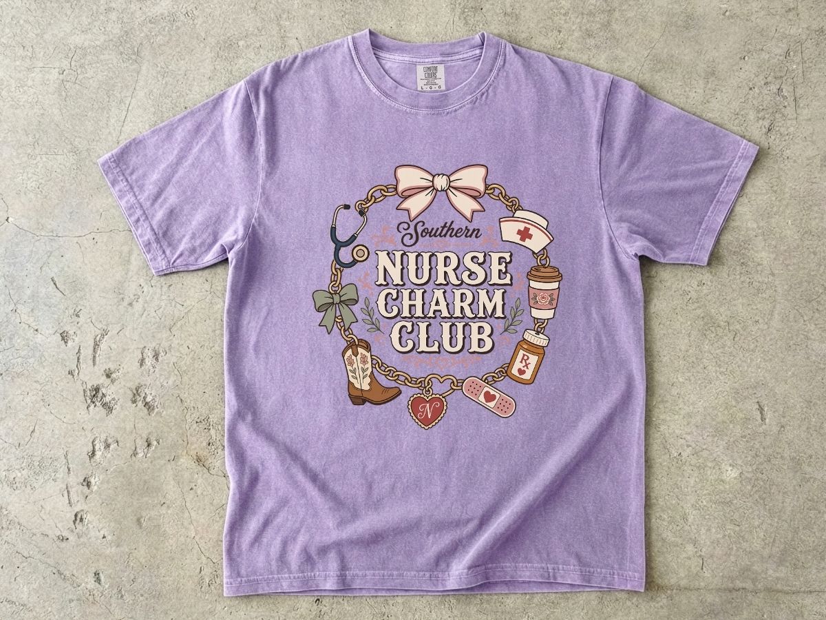 Nurse Charm Club Shirt | Cute RN & Stethoscope Nurse Tee