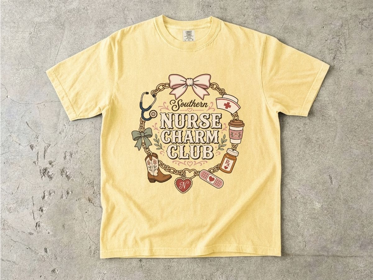 Nurse Charm Club Shirt | Cute RN & Stethoscope Nurse Tee
