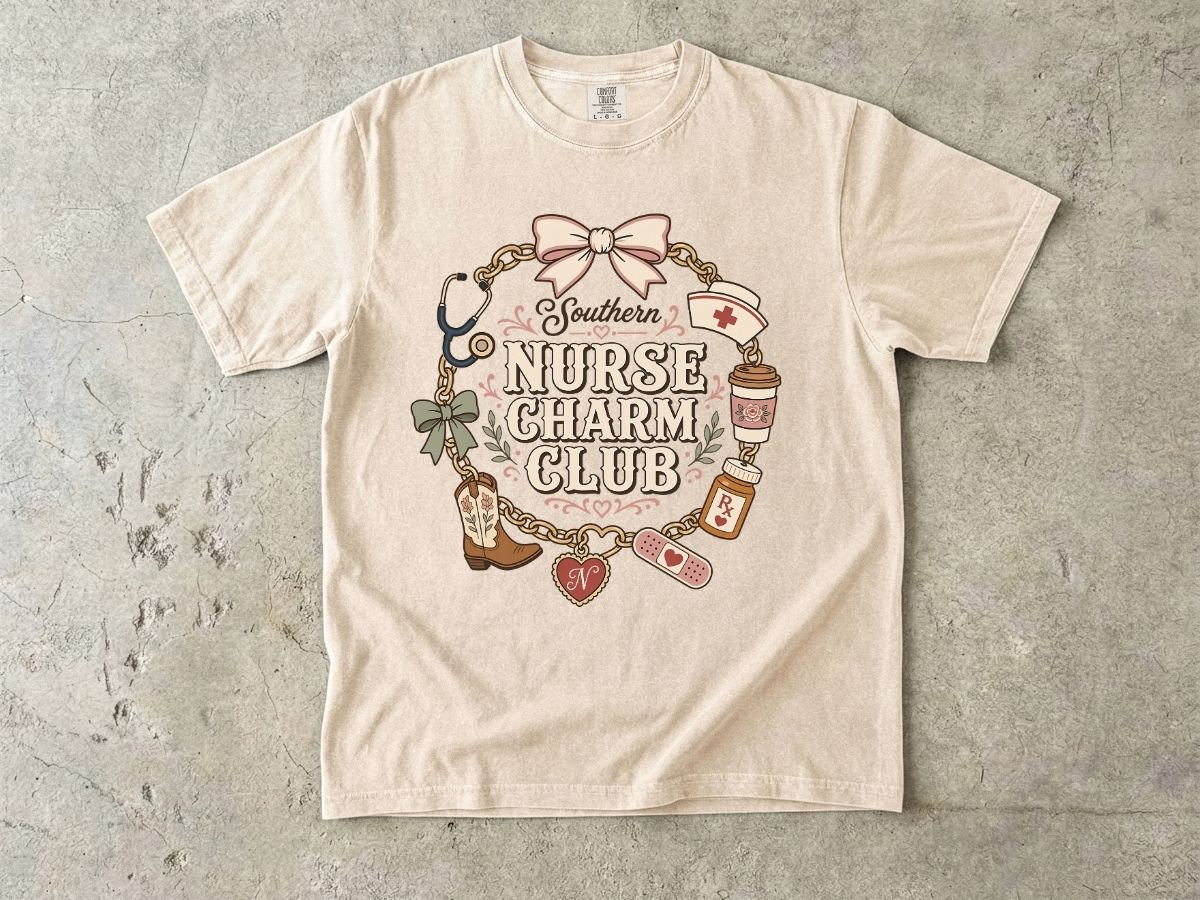 Nurse Charm Club Shirt | Cute RN & Stethoscope Nurse Tee