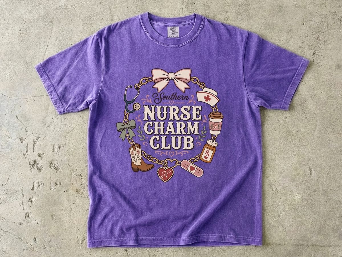 Nurse Charm Club Shirt | Cute RN & Stethoscope Nurse Tee
