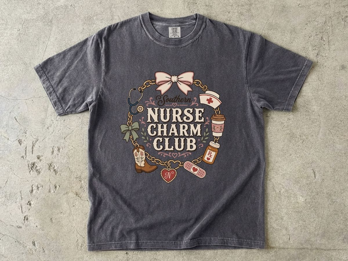 Nurse Charm Club Shirt | Cute RN & Stethoscope Nurse Tee