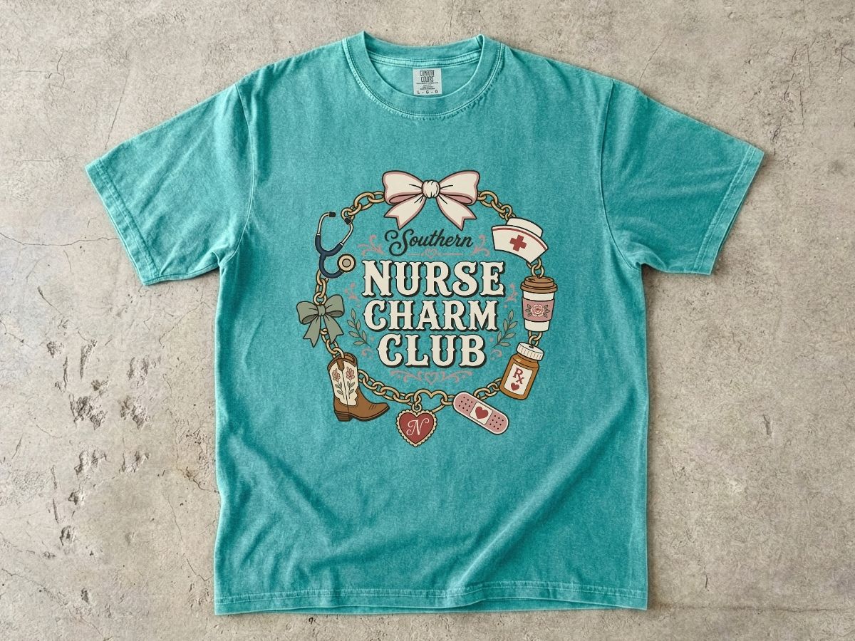 Nurse Charm Club Shirt | Cute RN & Stethoscope Nurse Tee