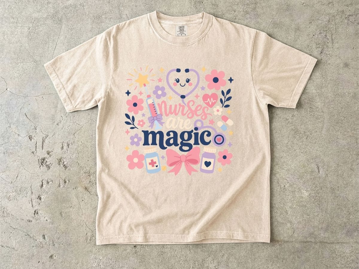 Nurse’s Magic T-Shirt — Cute Floral Nursing Appreciation Tee