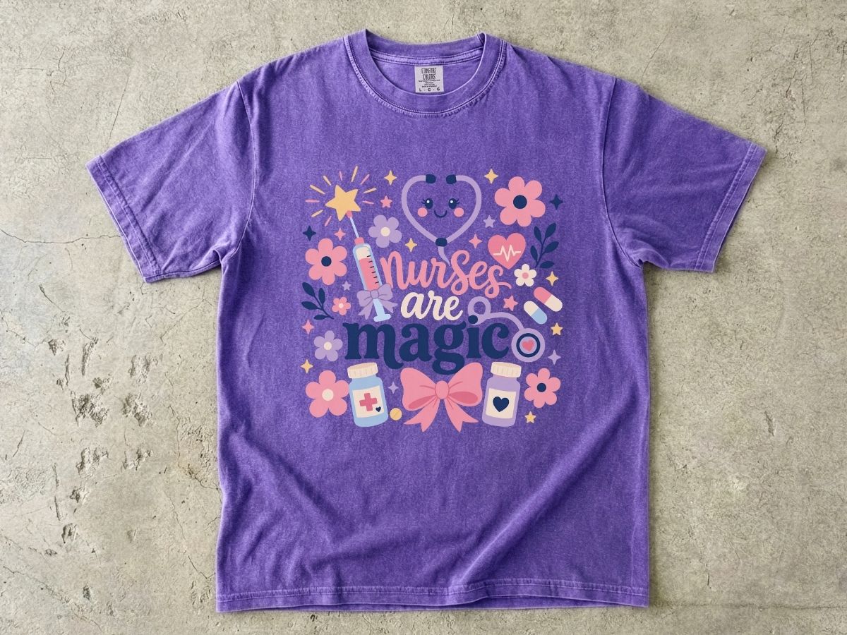 Nurse’s Magic T-Shirt — Cute Floral Nursing Appreciation Tee